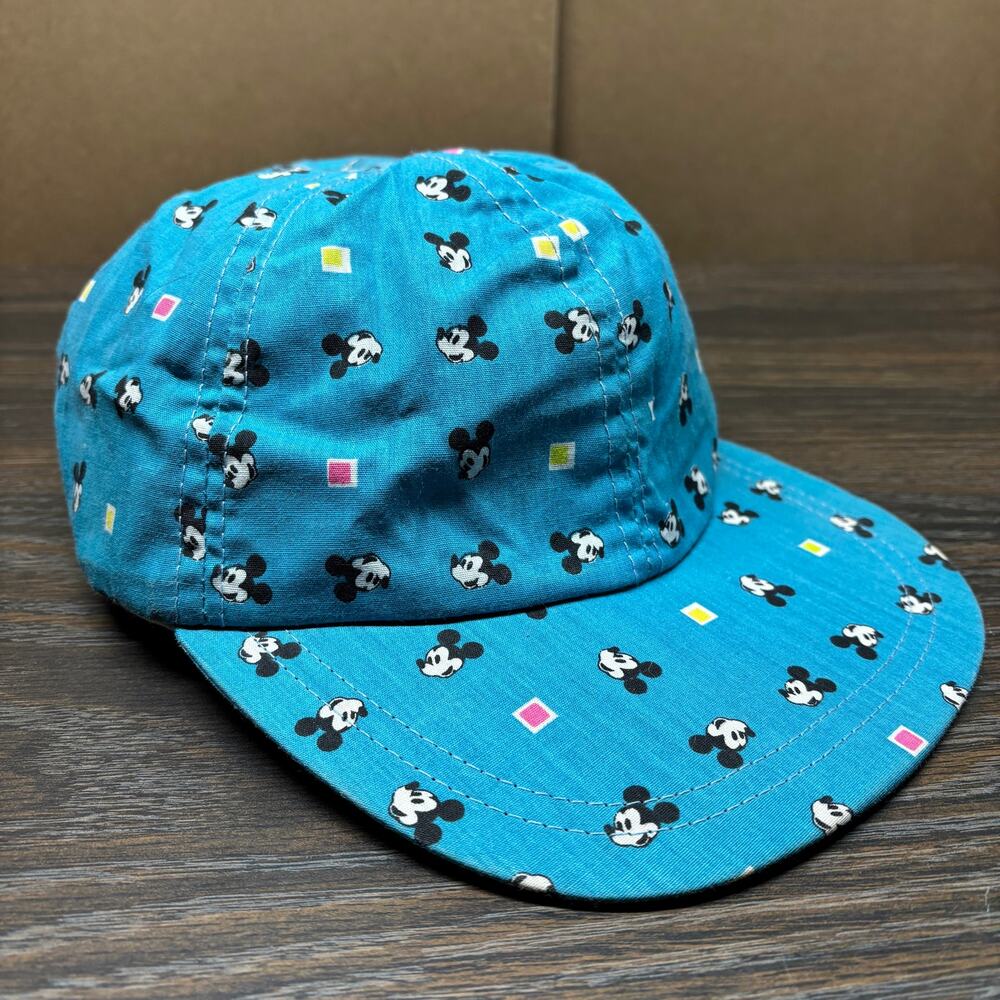 Vintage Disney Mickey Mouse Hat Cap Kids One Size All Over Print USA Made